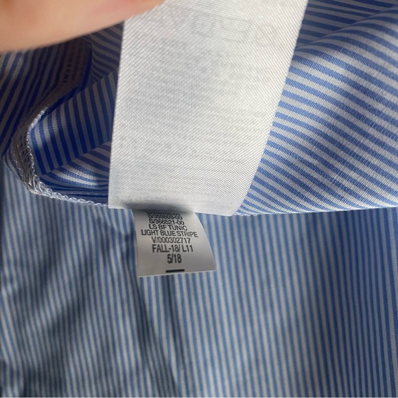 Banana Republic boyfriend tunic Blue Striped Dress Shirt NWT Small - Picture 5 of 8